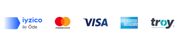 iyzico, Mastercard, Visa, American Express, Troy