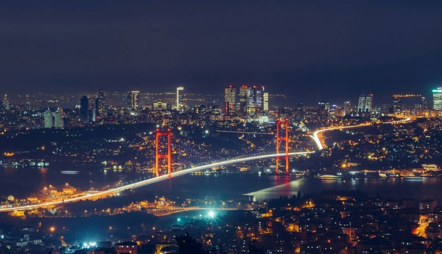 top view photography of lighted city