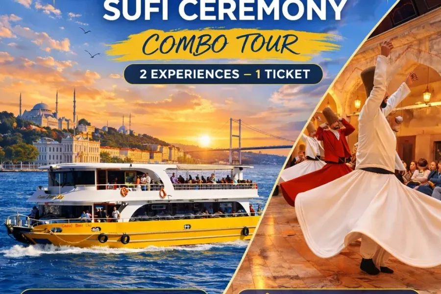 2 in 1 Istanbul Tour: Bosphorus Cruise & Whirling Dervish Show